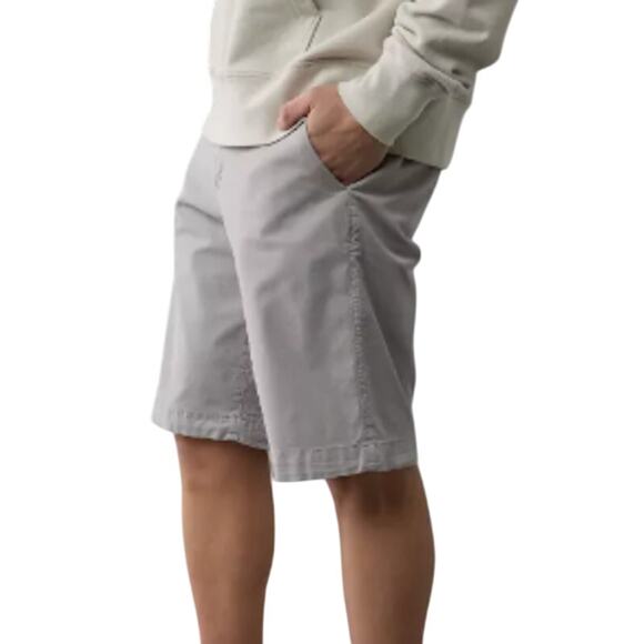NWT New American Eagle Mens Size 32 Flex Below The Knee Light Gray Khaki Shorts - Picture 3 of 7